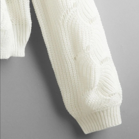 🤩host pick!🤩Pointelle knit ivory sweater - Picture 4 of 6